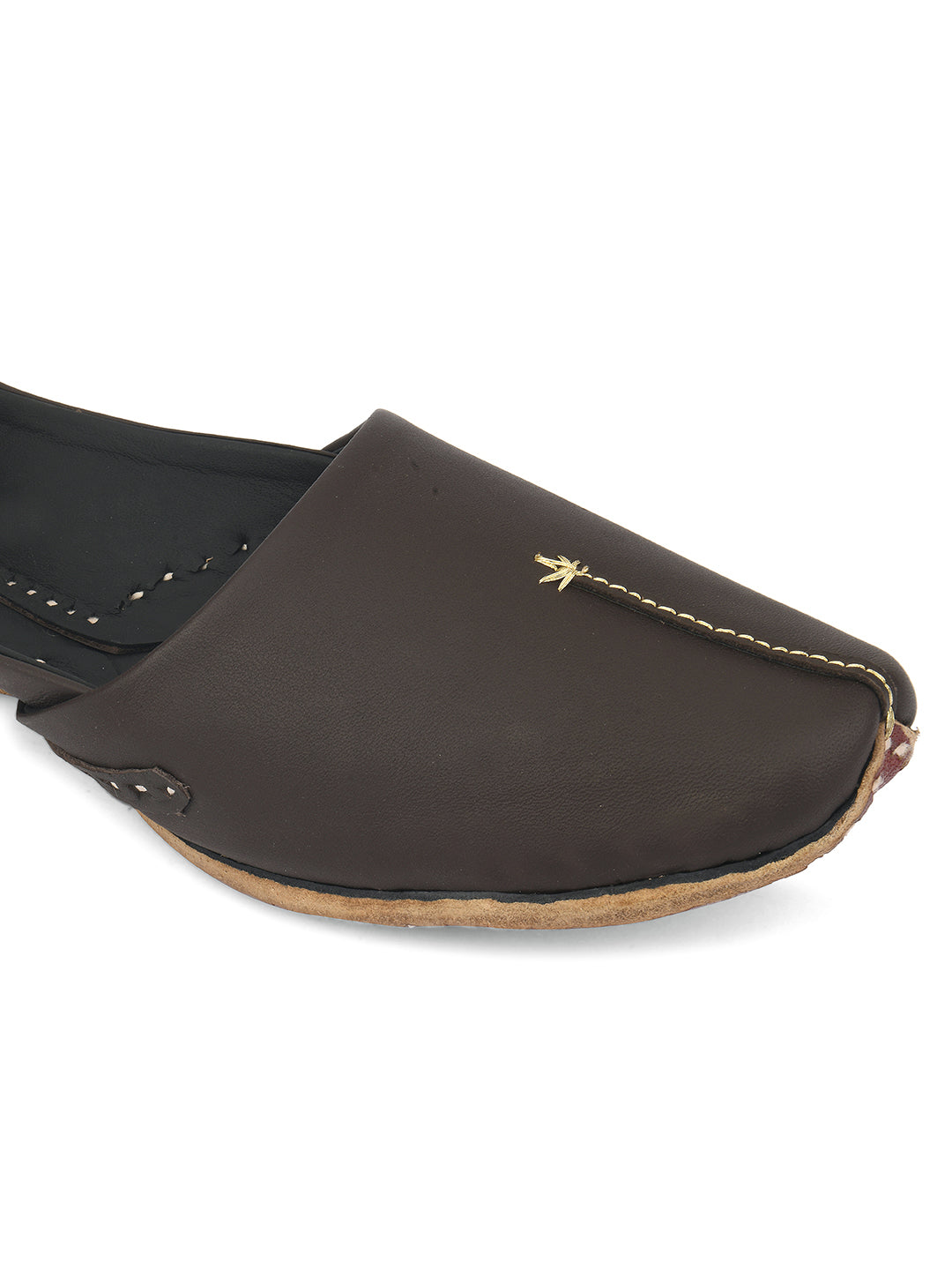 DESI COLOUR Mens Coffee Brown Ethnic Footwear/Punjabi Jutti