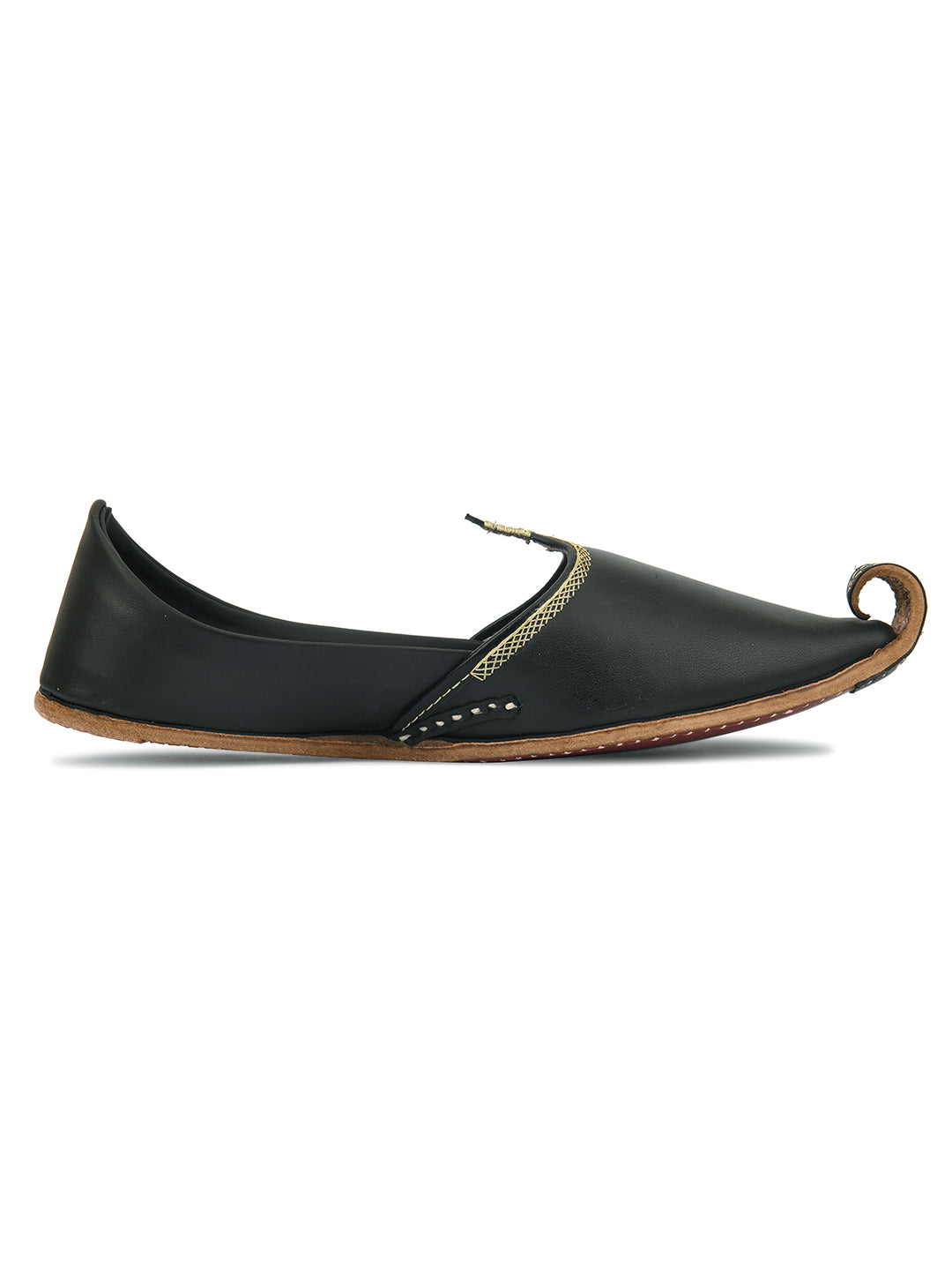 DESI COLOUR Mens Gold Ethnic Footwear/Punjabi Jutti