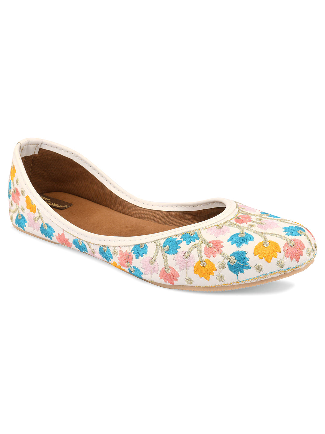 DESI COLOUR Women White Ethnic Punjabi Jutti