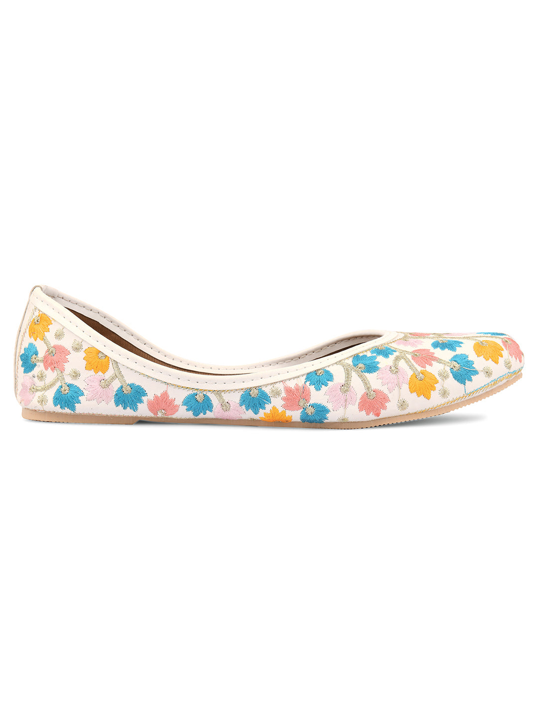 DESI COLOUR Women White Ethnic Punjabi Jutti