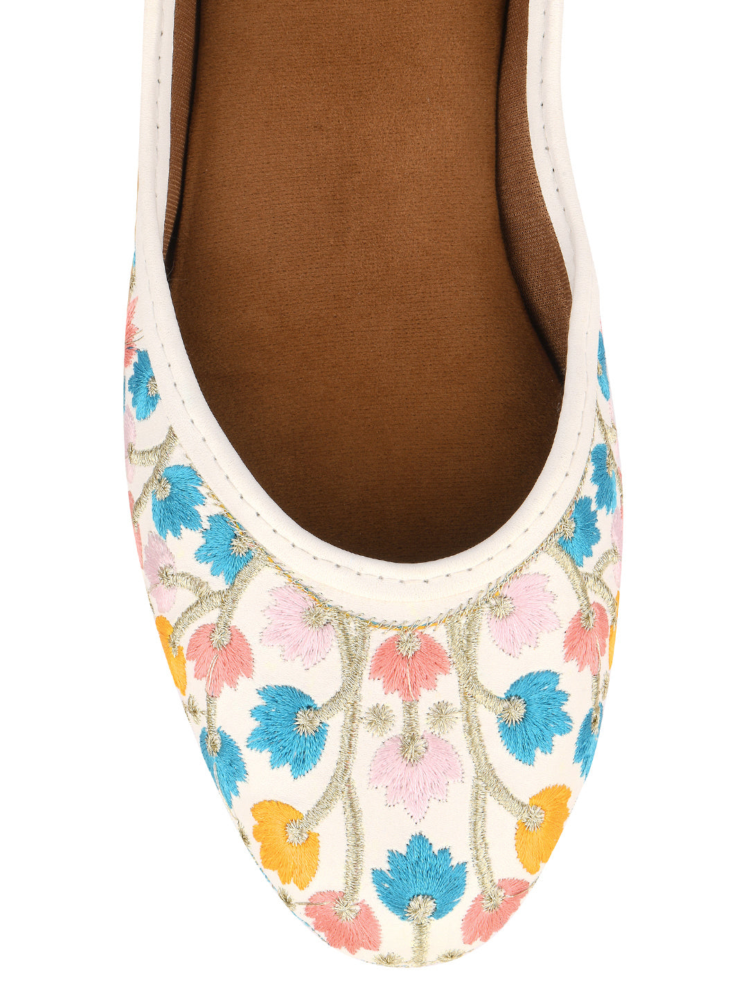 DESI COLOUR Women White Ethnic Punjabi Jutti