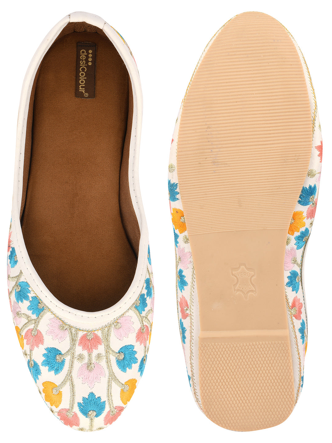 DESI COLOUR Women White Ethnic Punjabi Jutti
