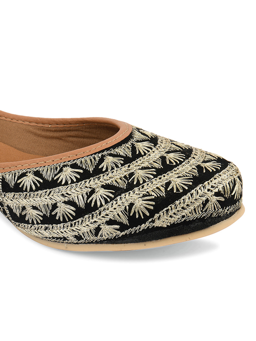 DESI COLOUR Women Black Ethnic Punjabi Jutti