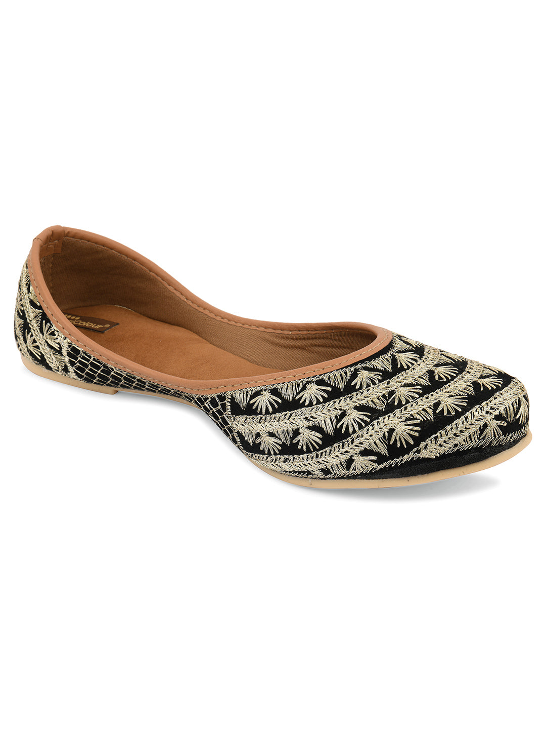 DESI COLOUR Women Black Ethnic Punjabi Jutti