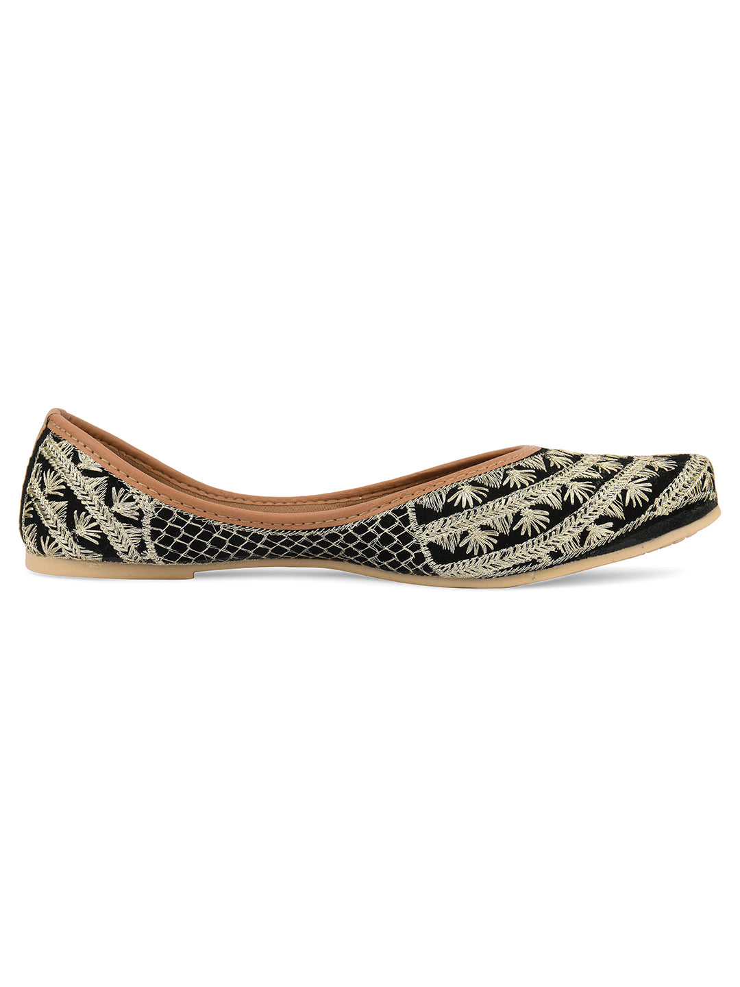 DESI COLOUR Women Black Ethnic Punjabi Jutti