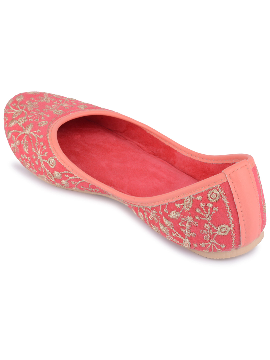 DESI COLOUR Women Pink Ethnic Punjabi Jutti