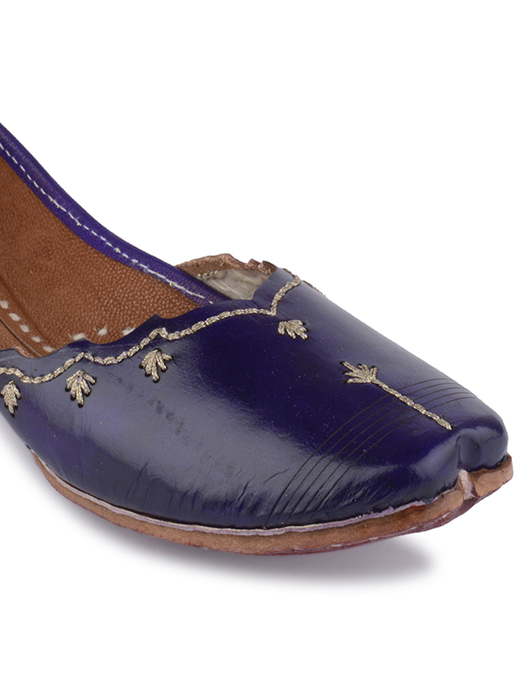 DESI COLOUR Women Blue Ethnic Punjabi Jutti