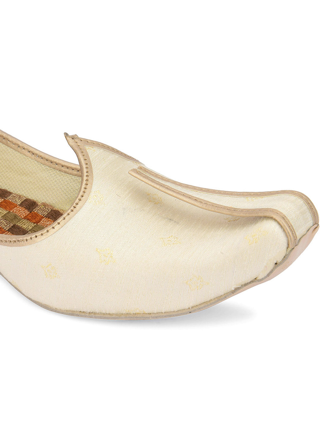 DESI COLOUR Mens Off White Ethnic Footwear/Punjabi Jutti