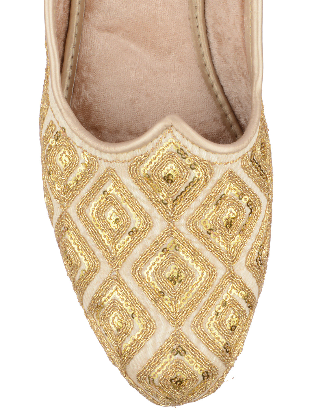 DESI COLOUR Mens Gold Ethnic Footwear/Punjabi Jutti