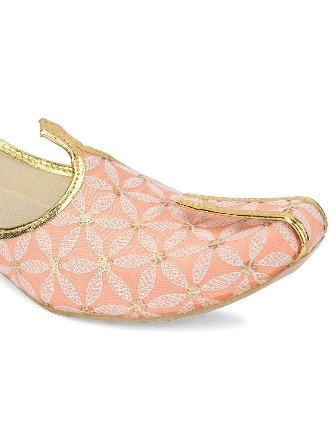 DESI COLOUR Mens Gold Ethnic Footwear/Punjabi Jutti