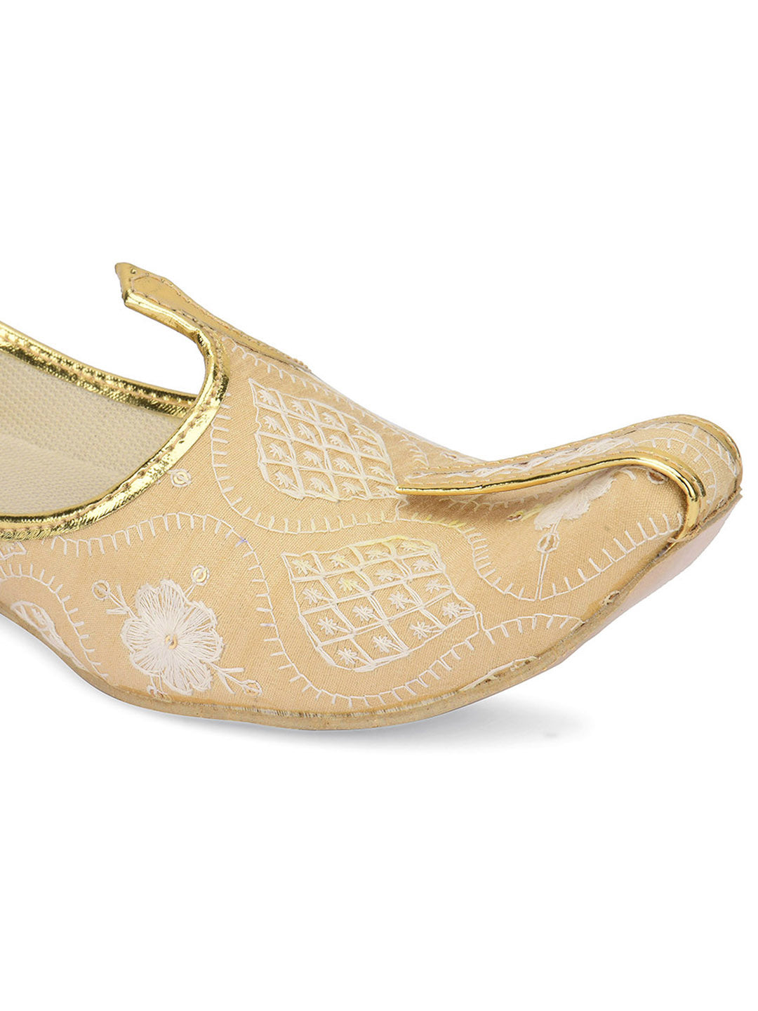 DESI COLOUR Mens Gold Ethnic Footwear/Punjabi Jutti
