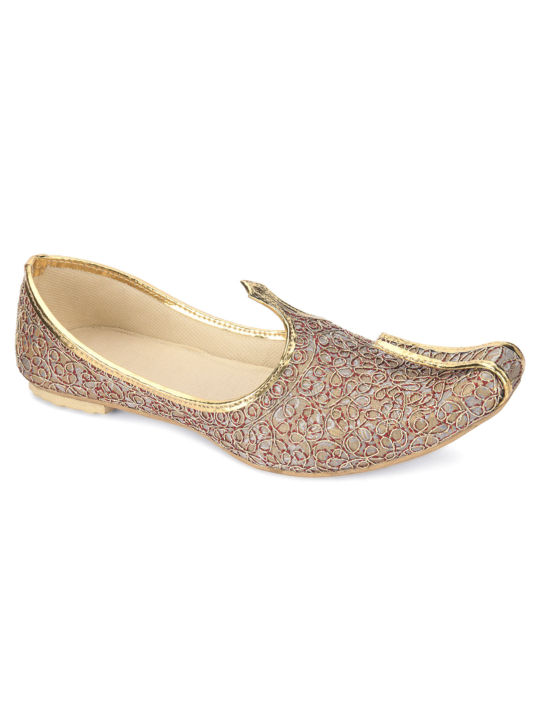 DESI COLOUR Mens Grey Ethnic Footwear/Punjabi Jutti
