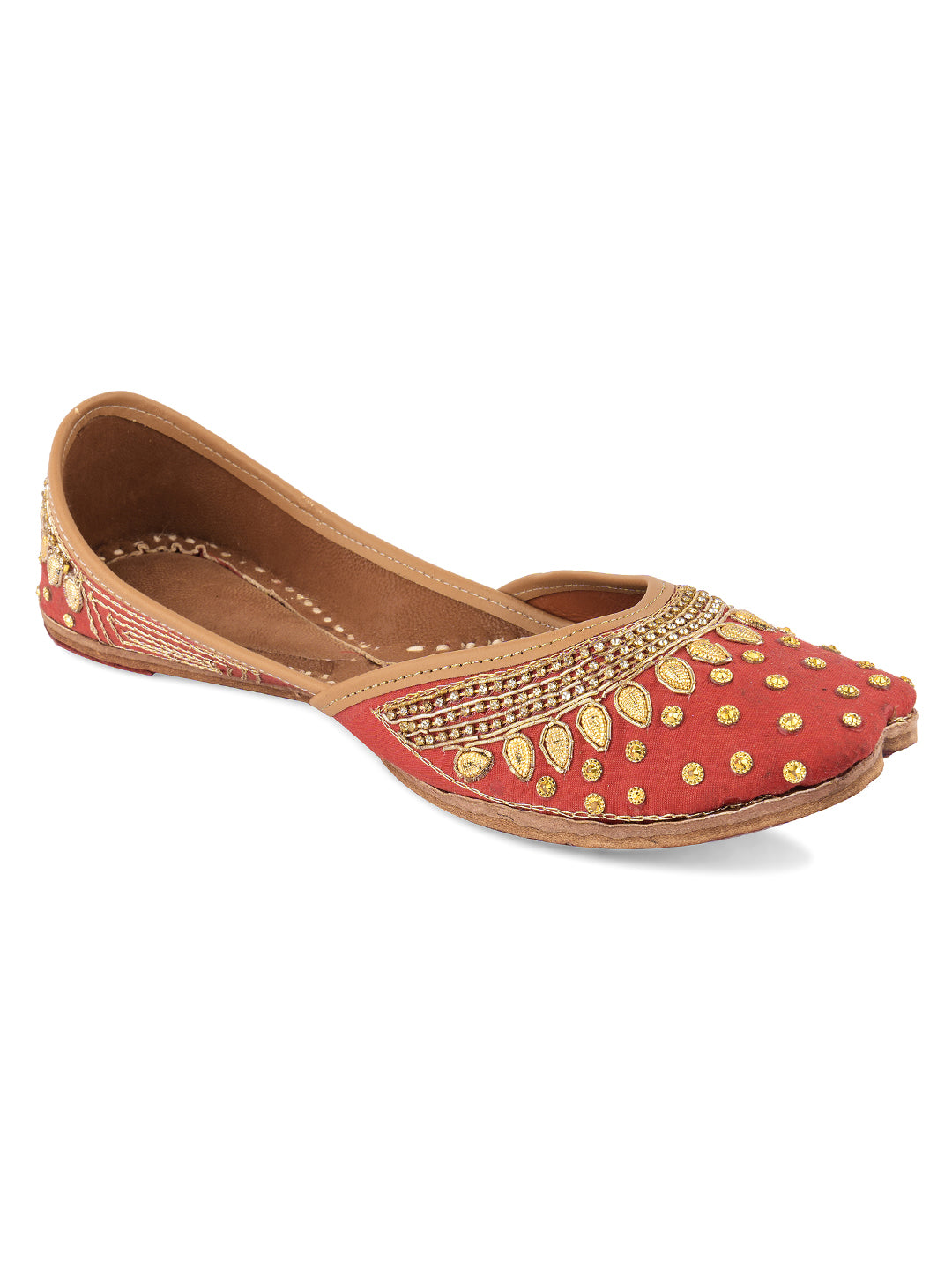 DESI COLOUR Women Red Ethnic Punjabi Jutti