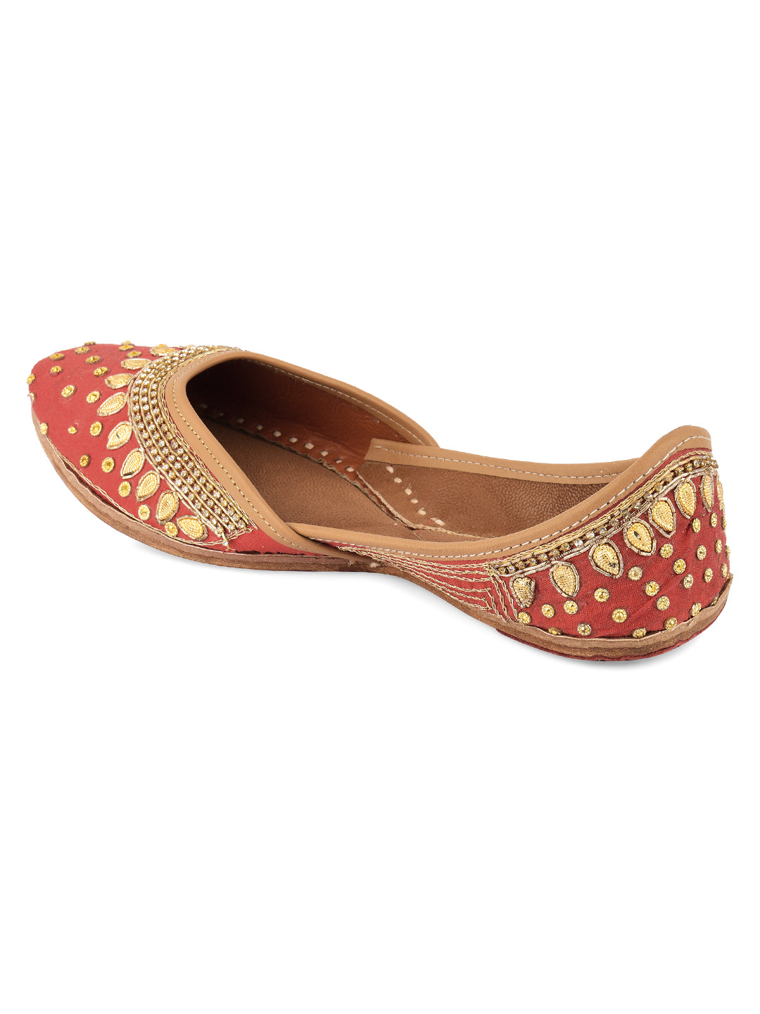 DESI COLOUR Women Red Ethnic Punjabi Jutti