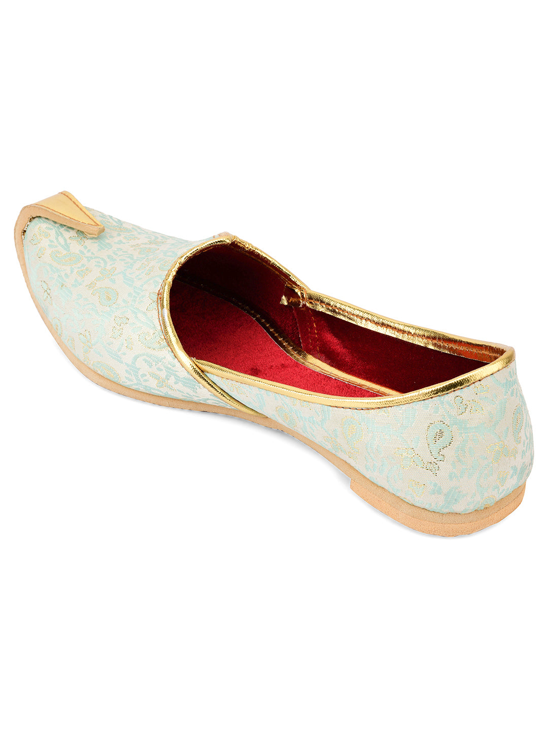 DESI COLOUR Mens Gold Ethnic Footwear/Punjabi Jutti