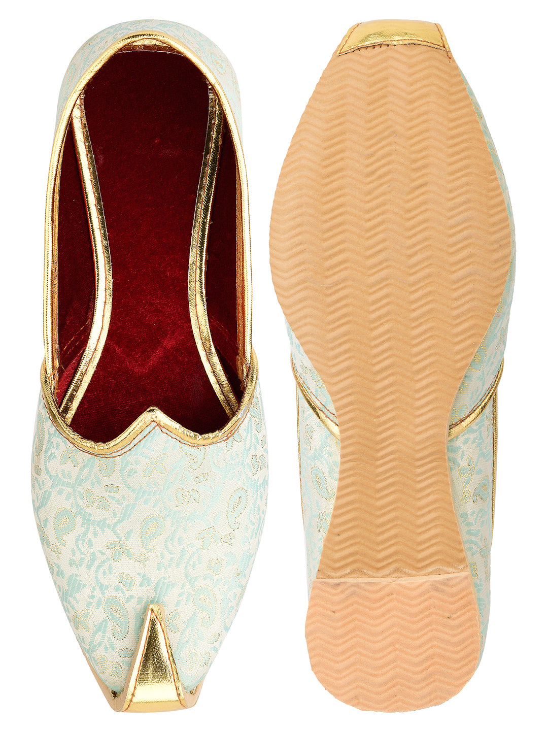 DESI COLOUR Mens Gold Ethnic Footwear/Punjabi Jutti