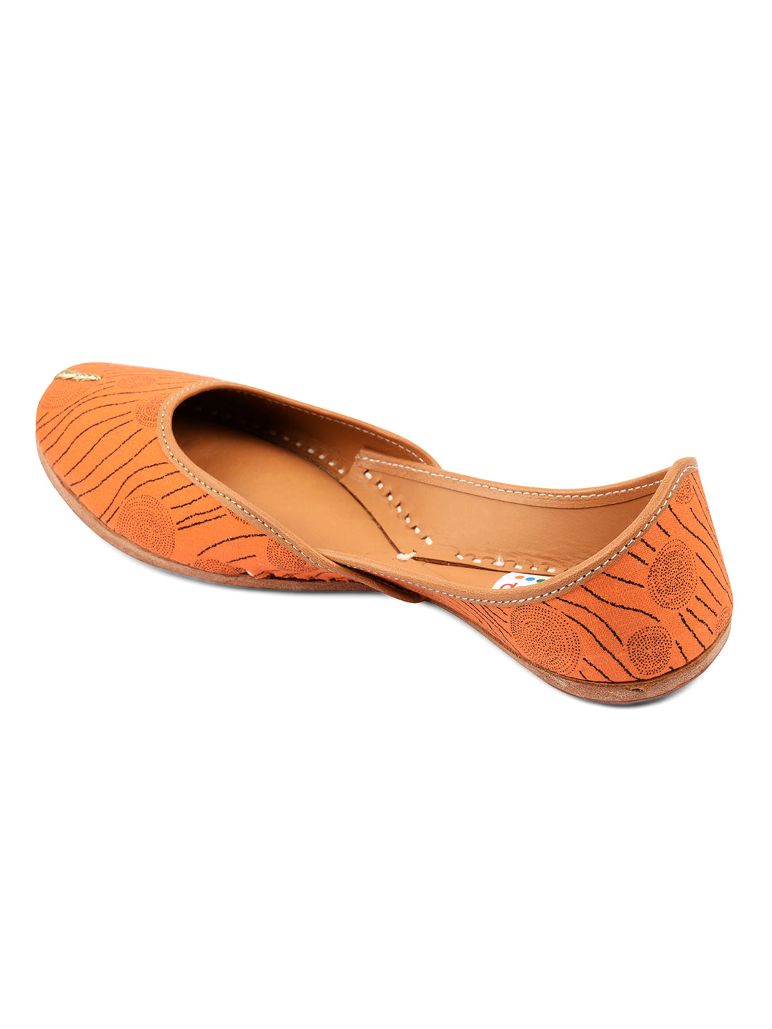 DESI COLOUR Women Orange Ethnic Punjabi Jutti