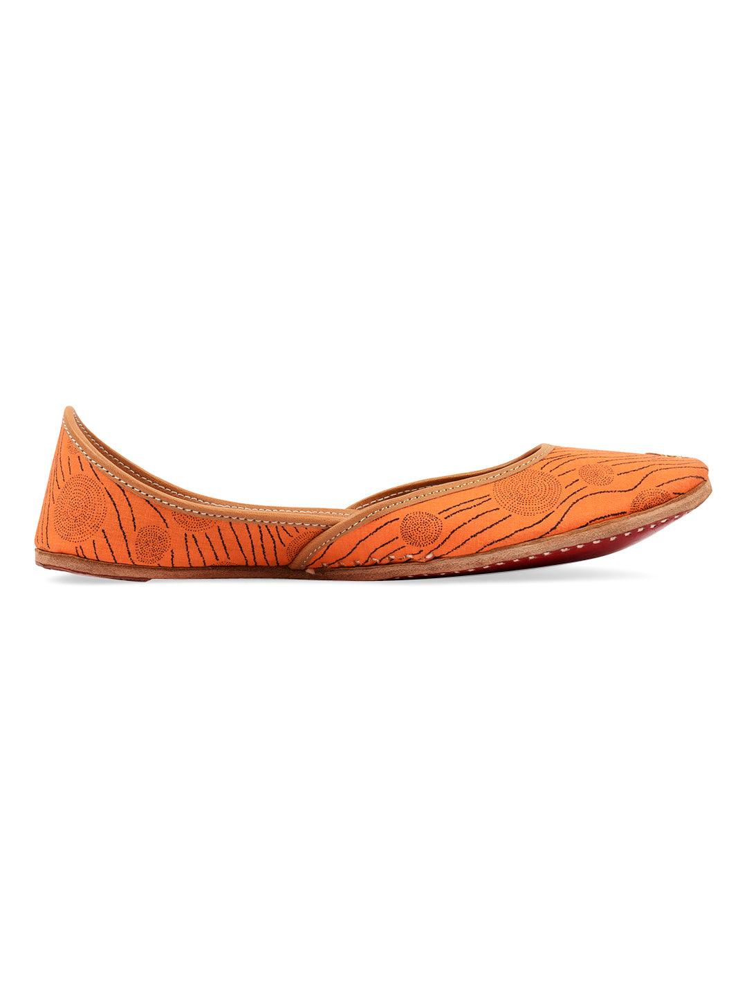 DESI COLOUR Women Orange Ethnic Punjabi Jutti