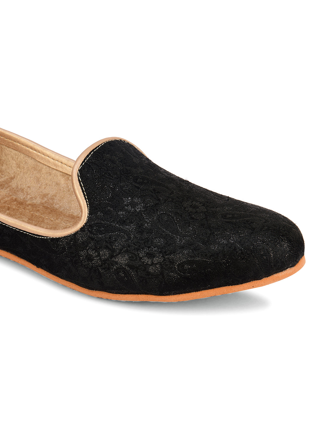 DESI COLOUR Mens Gold Ethnic Footwear/Punjabi Jutti