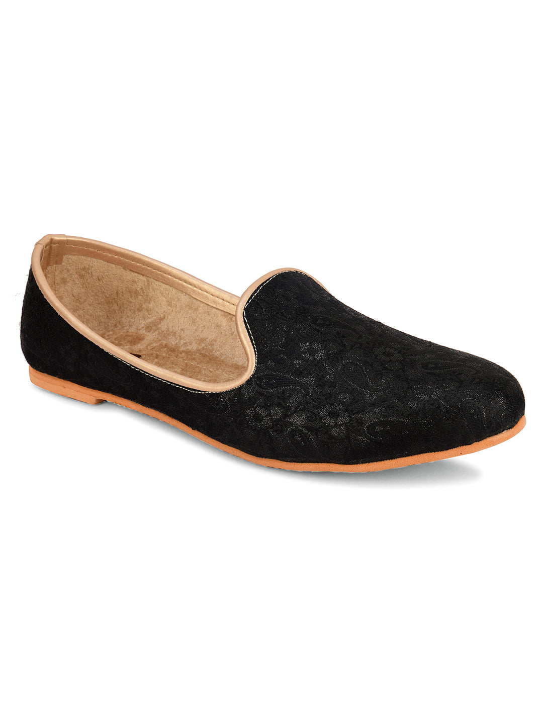 DESI COLOUR Mens Gold Ethnic Footwear/Punjabi Jutti