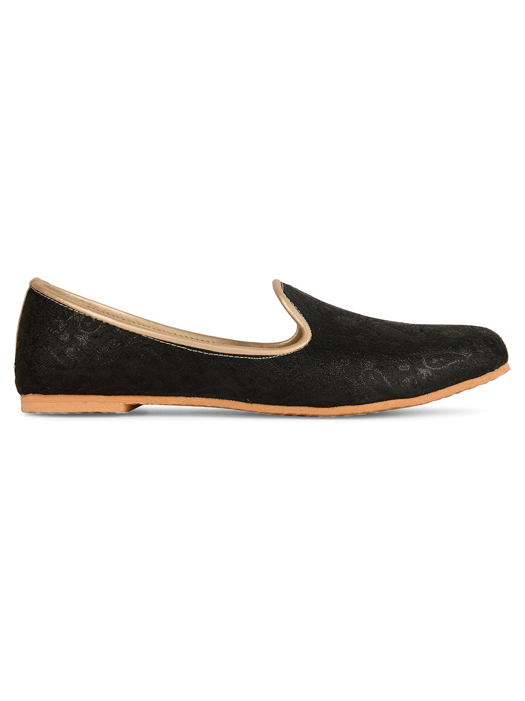 DESI COLOUR Mens Gold Ethnic Footwear/Punjabi Jutti