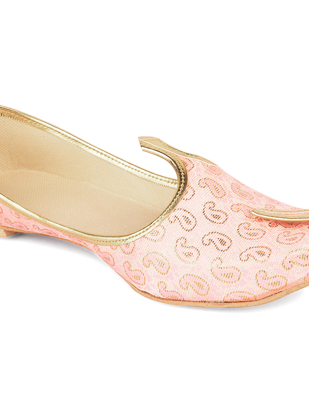 DESI COLOUR Mens Gold Ethnic Footwear/Punjabi Jutti