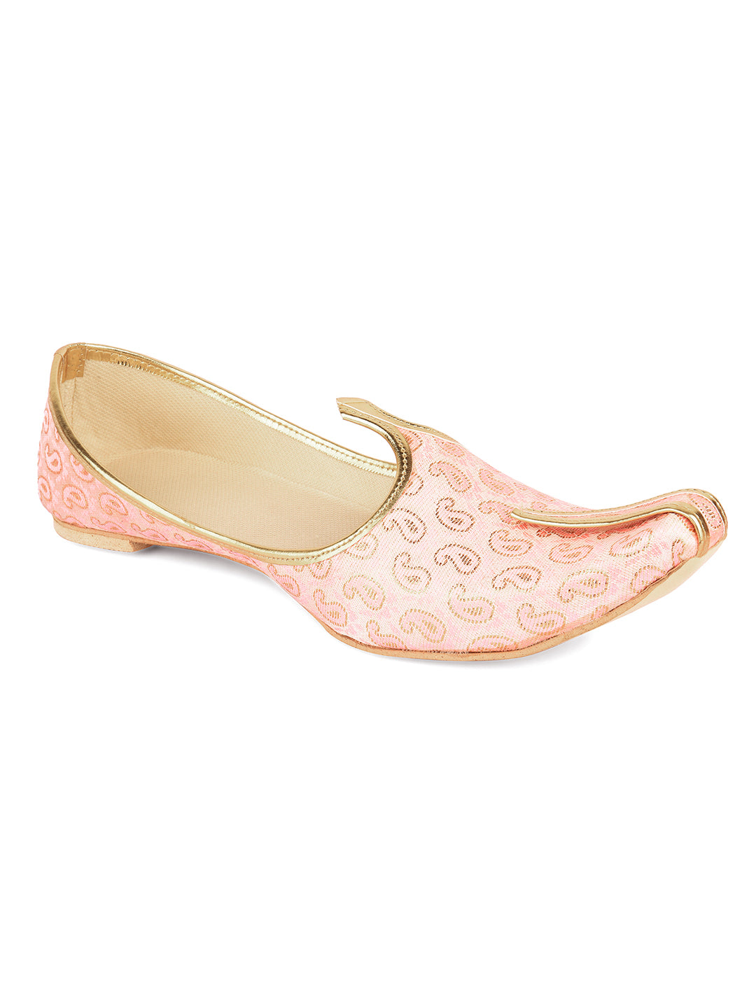 DESI COLOUR Mens Gold Ethnic Footwear/Punjabi Jutti