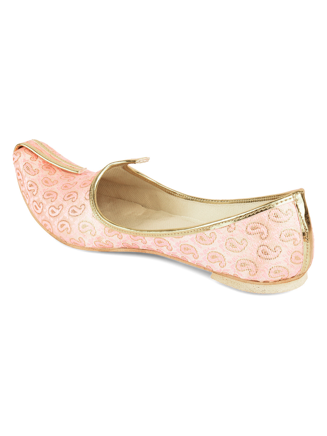 DESI COLOUR Mens Gold Ethnic Footwear/Punjabi Jutti