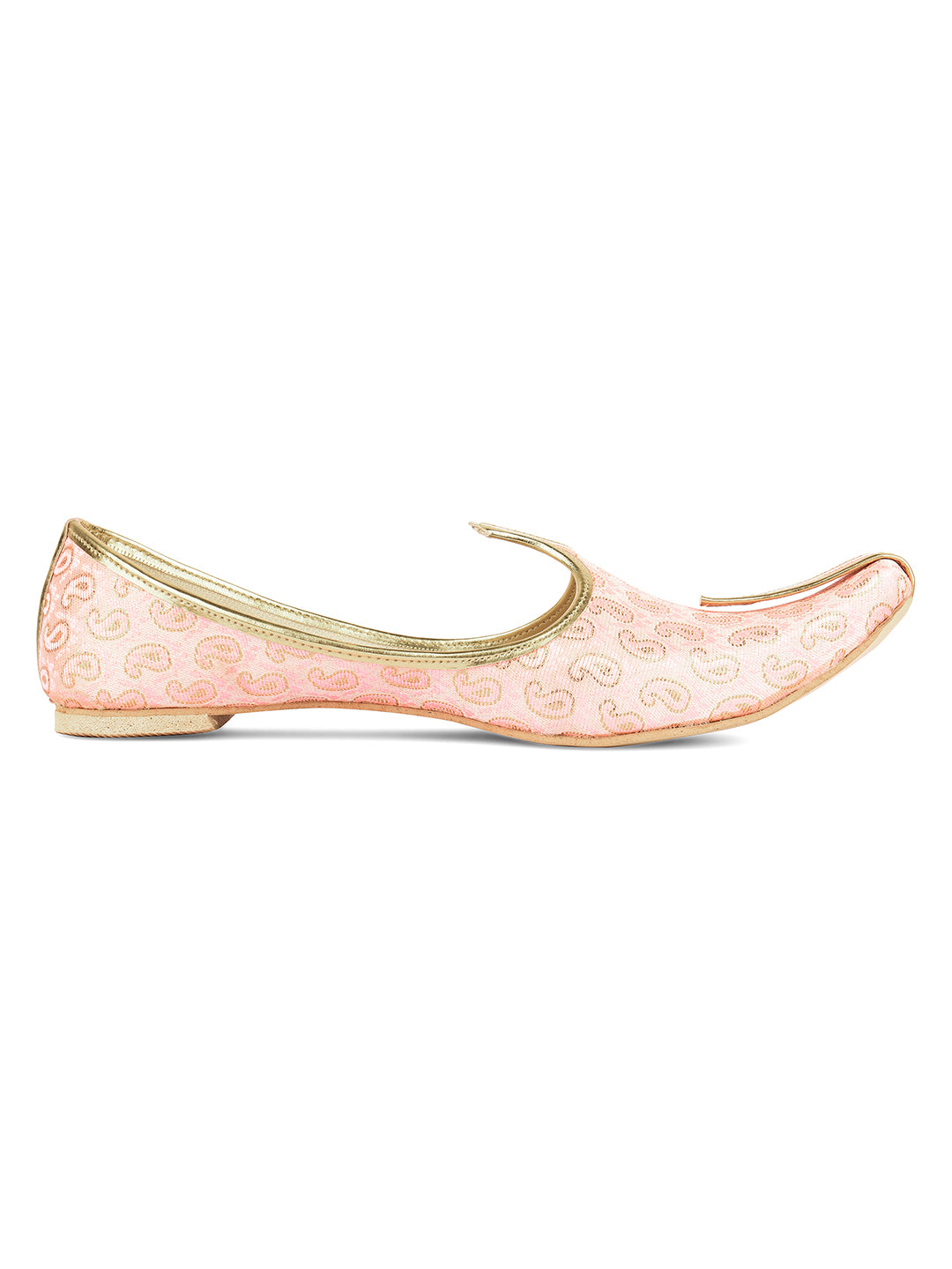 DESI COLOUR Mens Gold Ethnic Footwear/Punjabi Jutti