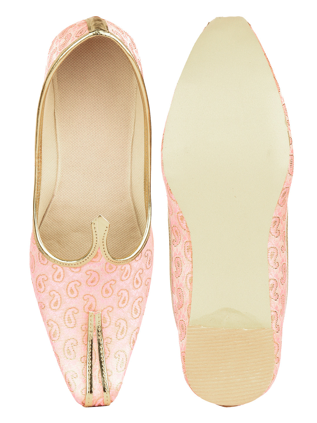 DESI COLOUR Mens Gold Ethnic Footwear/Punjabi Jutti