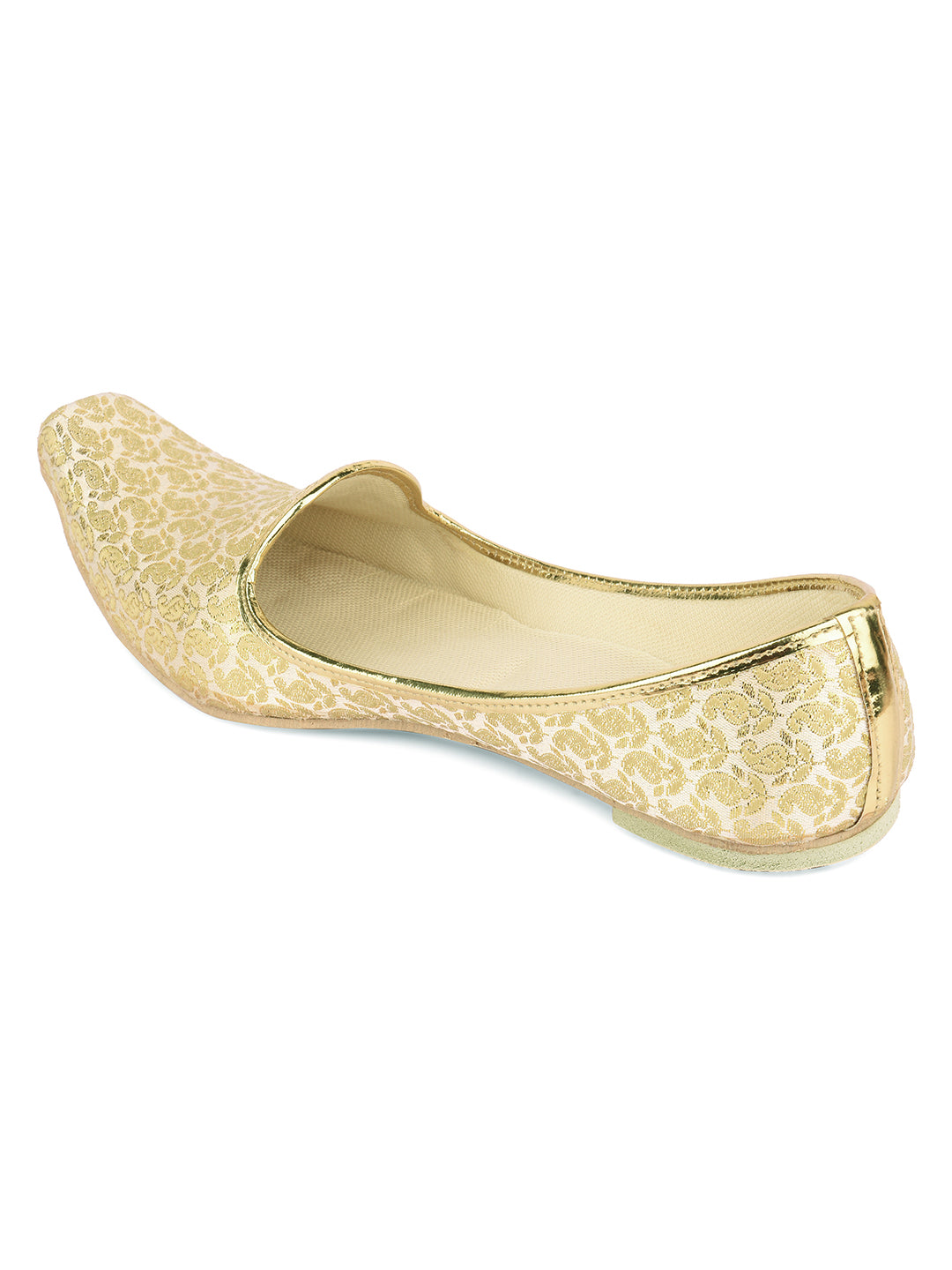 DESI COLOUR Mens Gold Ethnic Footwear/Punjabi Jutti