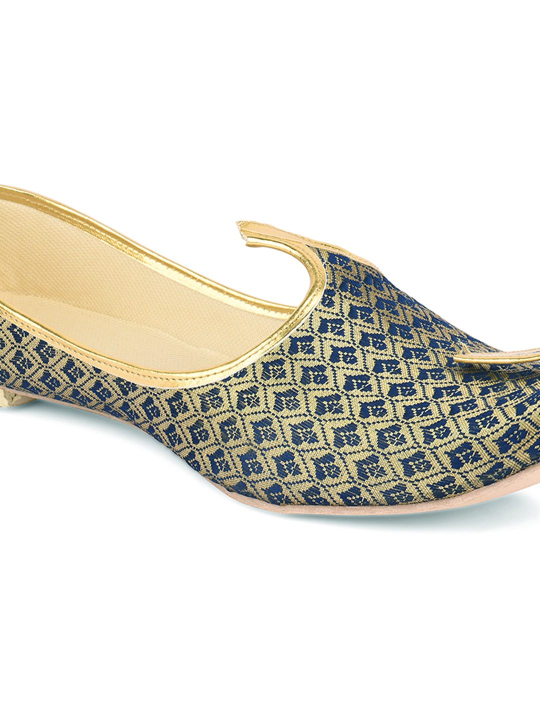 DESI COLOUR Mens Blue Ethnic Footwear/Punjabi Jutti