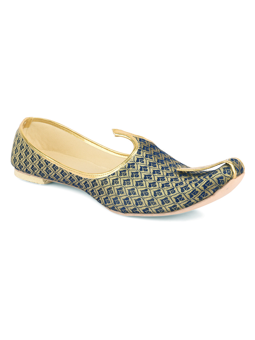 DESI COLOUR Mens Blue Ethnic Footwear/Punjabi Jutti