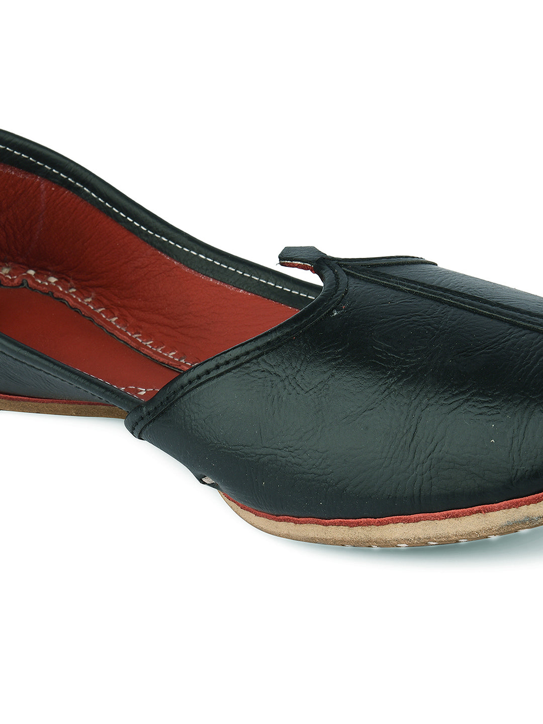 DESI COLOUR Mens Black Ethnic Footwear/Punjabi Jutti