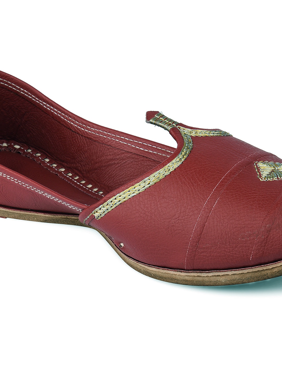 DESI COLOUR Mens Maroon Ethnic Footwear/Punjabi Jutti