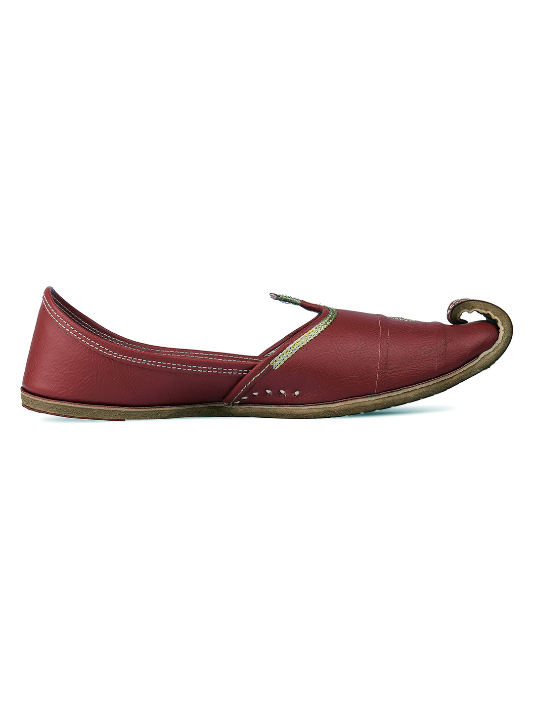 DESI COLOUR Mens Maroon Ethnic Footwear/Punjabi Jutti