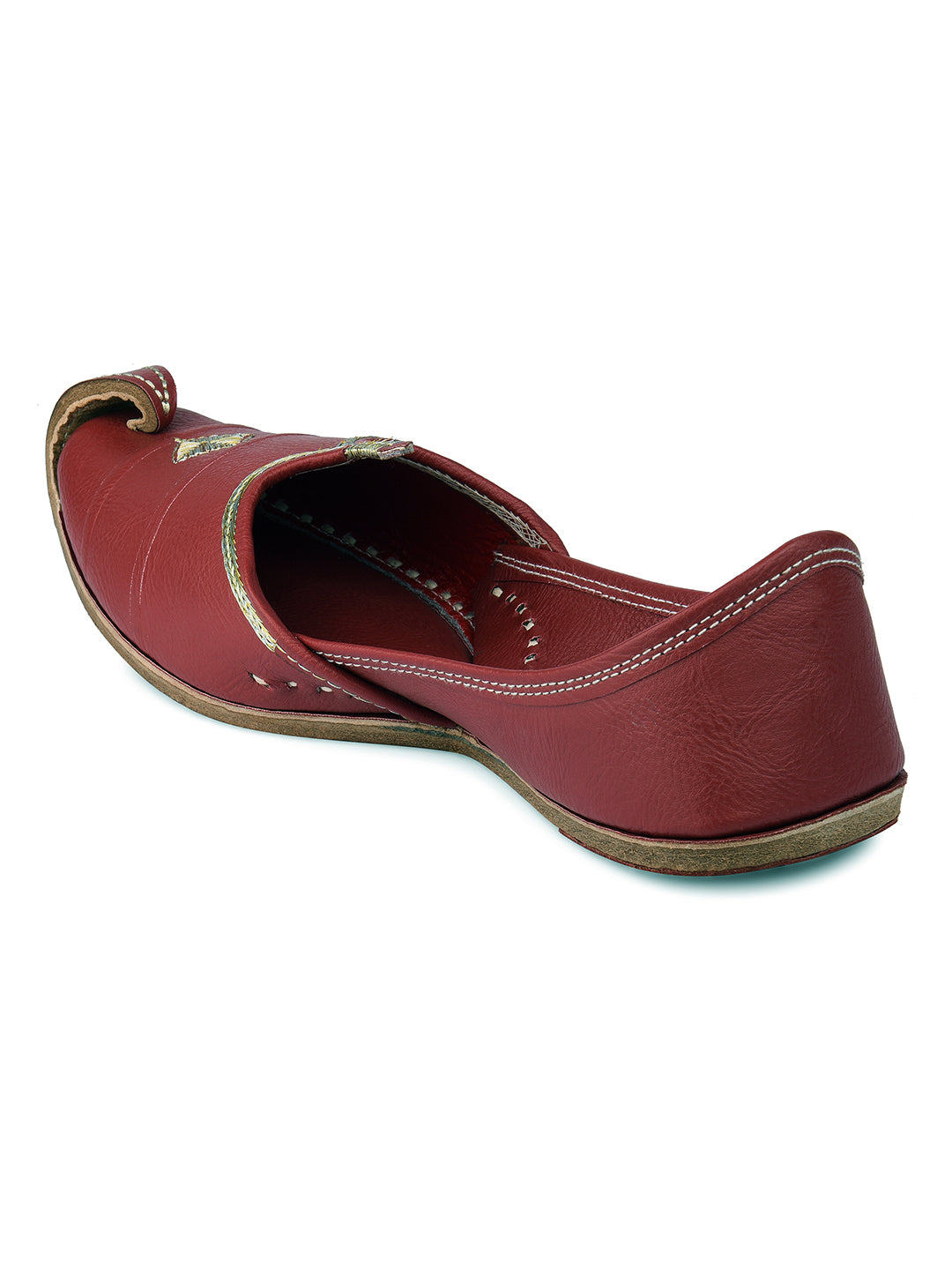 DESI COLOUR Mens Maroon Ethnic Footwear/Punjabi Jutti