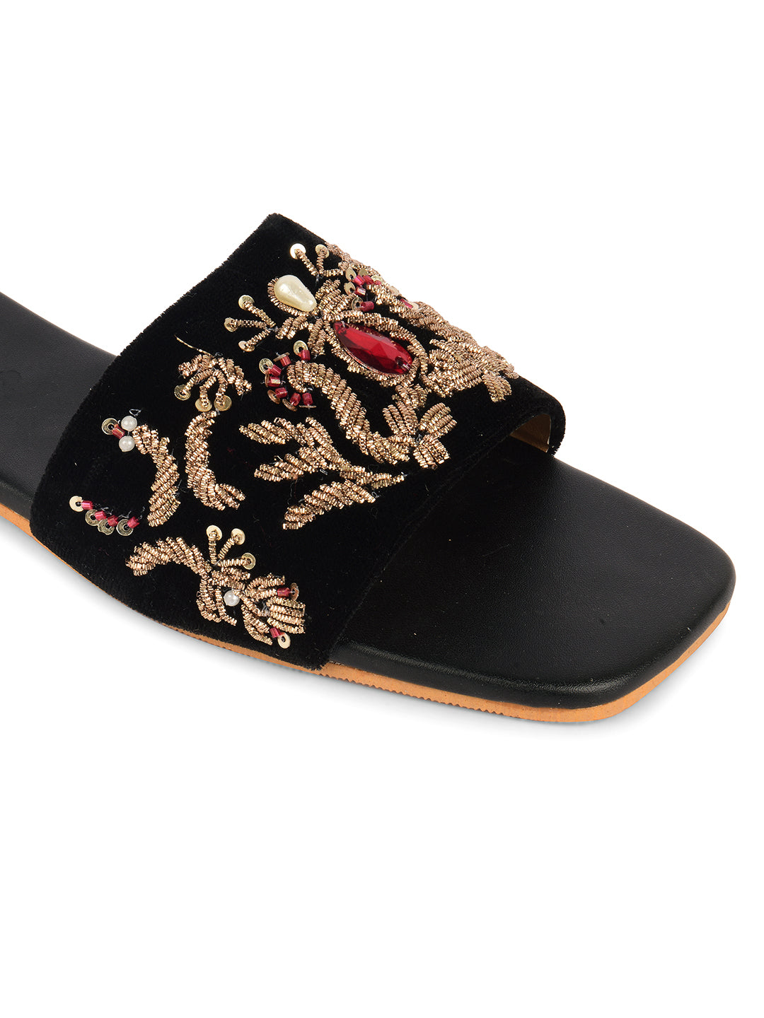 DESI COLOUR Women Black Ethnic Punjabi Jutti