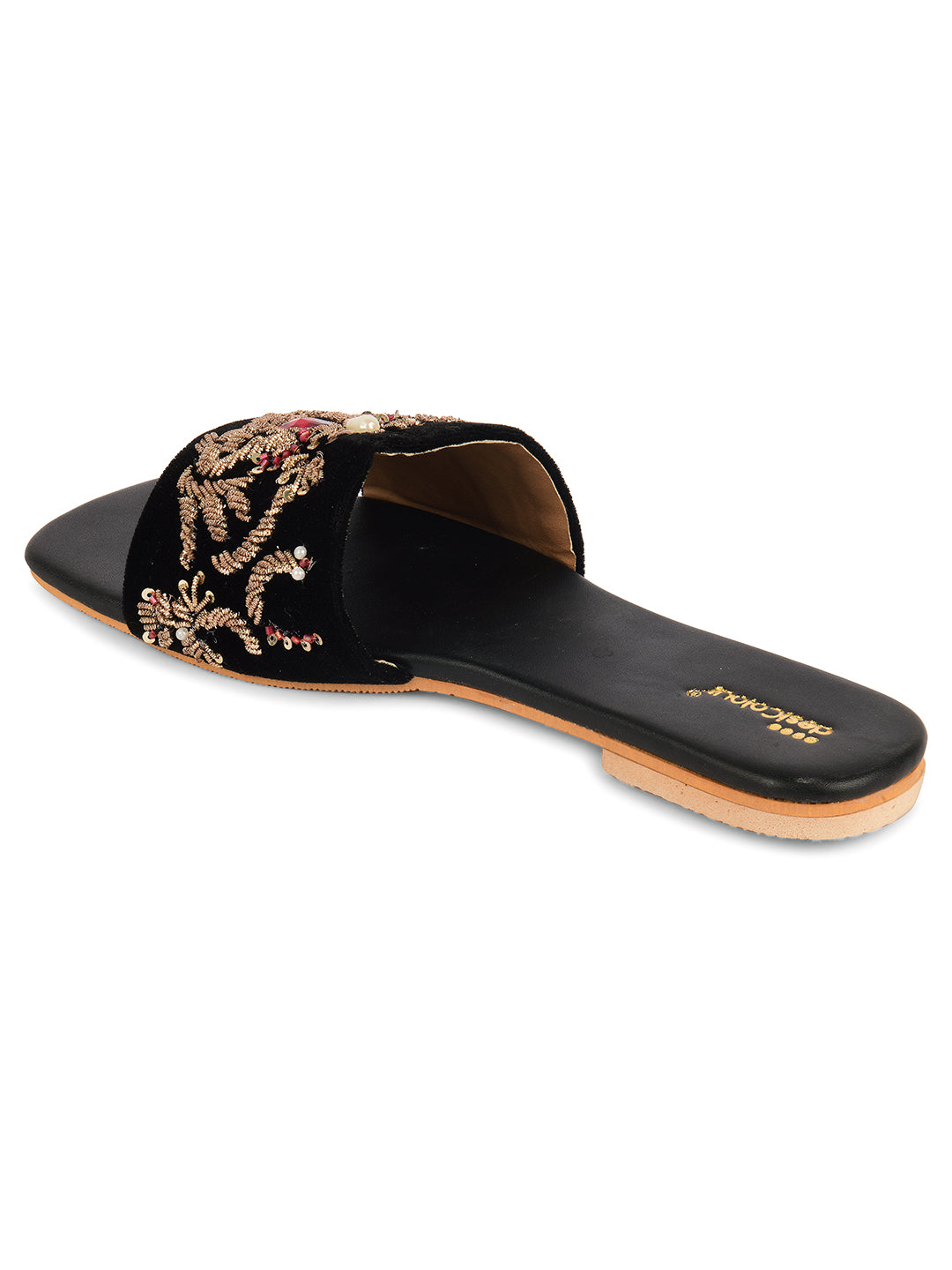 DESI COLOUR Women Black Ethnic Punjabi Jutti