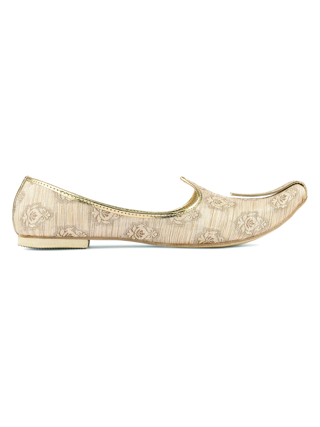 DESI COLOUR Mens Gold Ethnic Footwear/Punjabi Jutti
