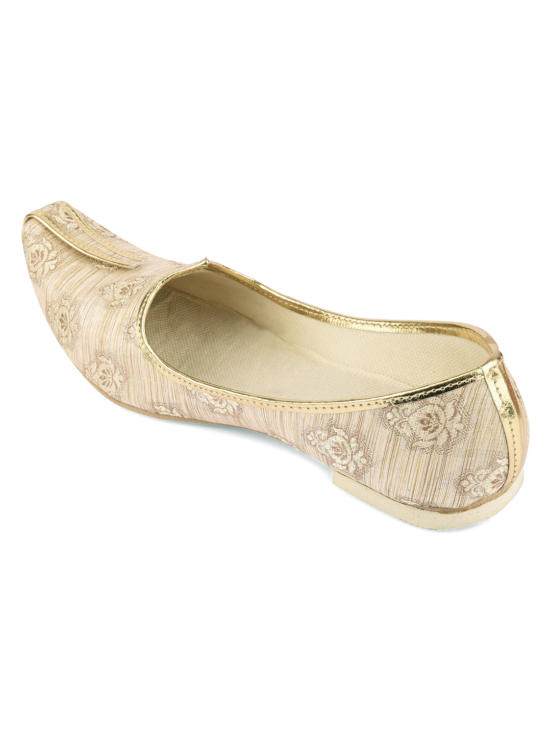 DESI COLOUR Mens Gold Ethnic Footwear/Punjabi Jutti