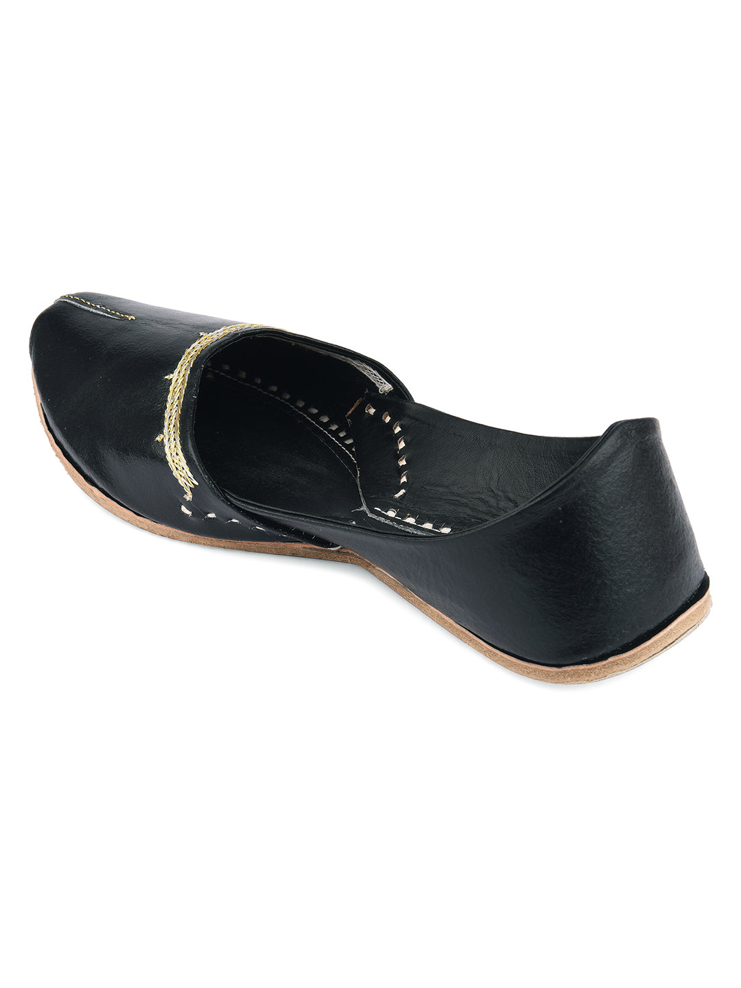 DESI COLOUR Mens Black Ethnic Footwear/Punjabi Jutti