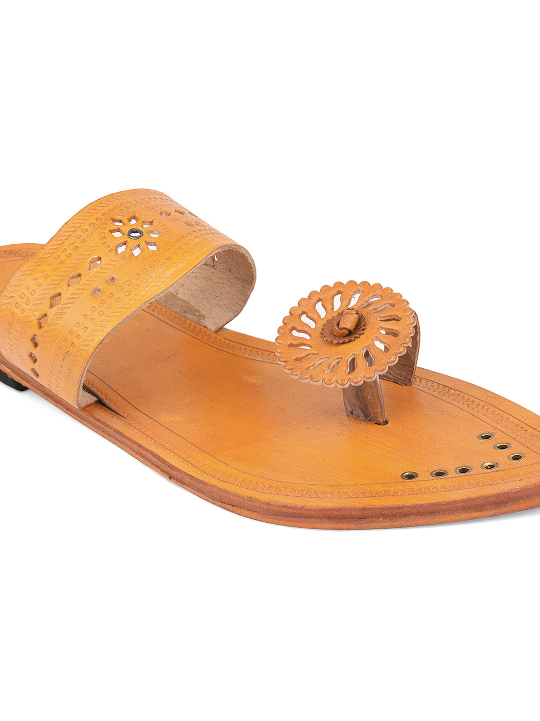 DESI COLOUR Mens Tan Ethnic Footwear/Punjabi Jutti