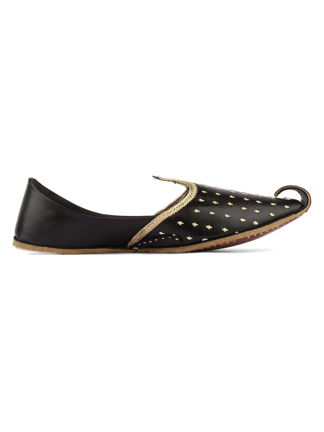 DESI COLOUR Mens Gold Ethnic Footwear/Punjabi Jutti