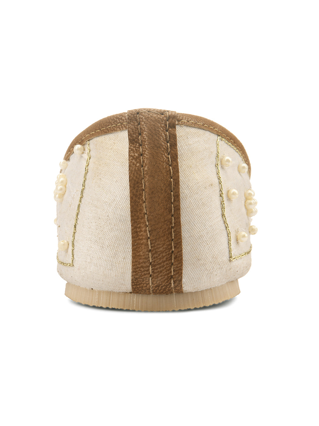 DESI COLOUR Women Off White Ethnic Punjabi Jutti