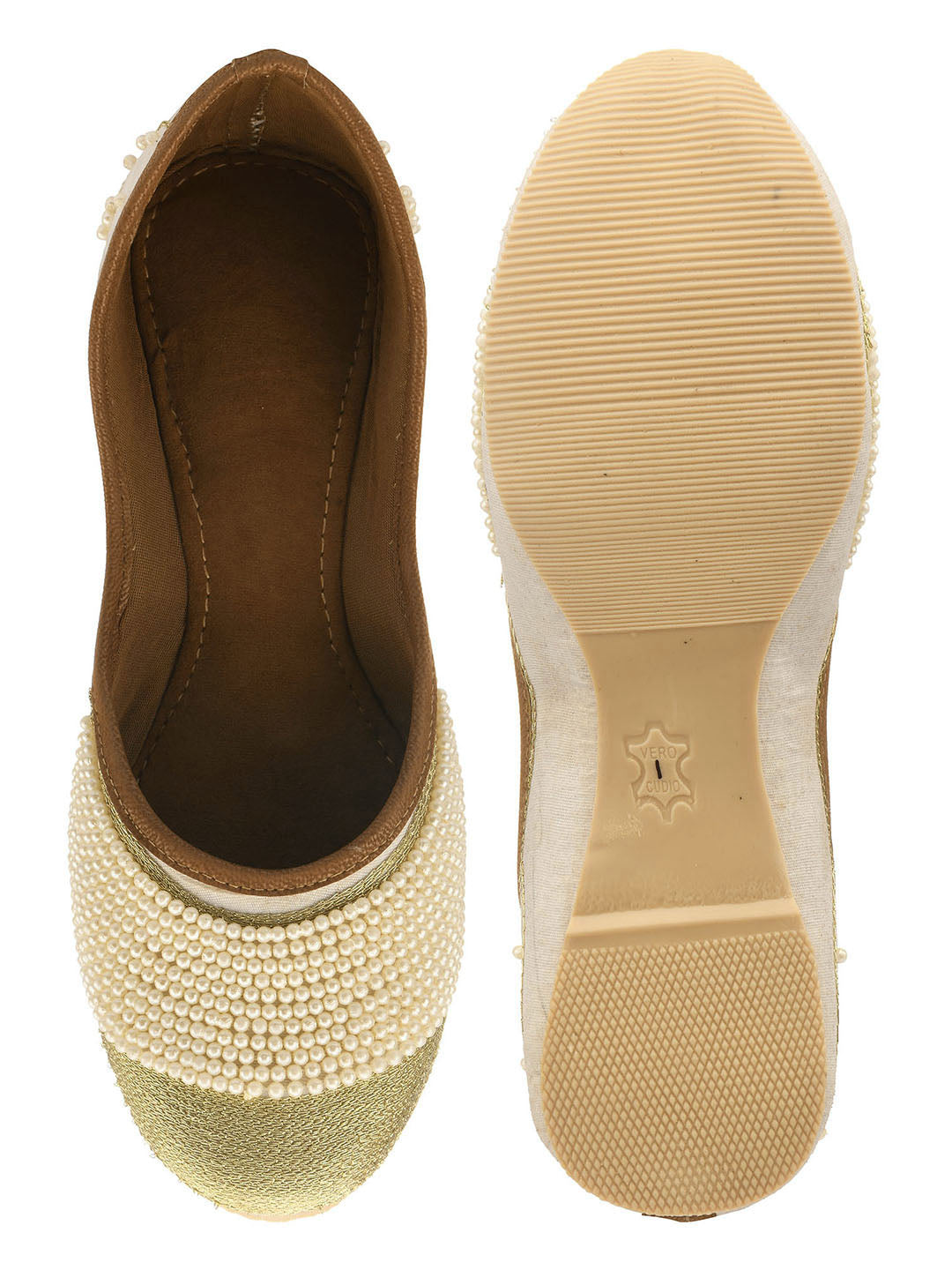 DESI COLOUR Women Off White Ethnic Punjabi Jutti