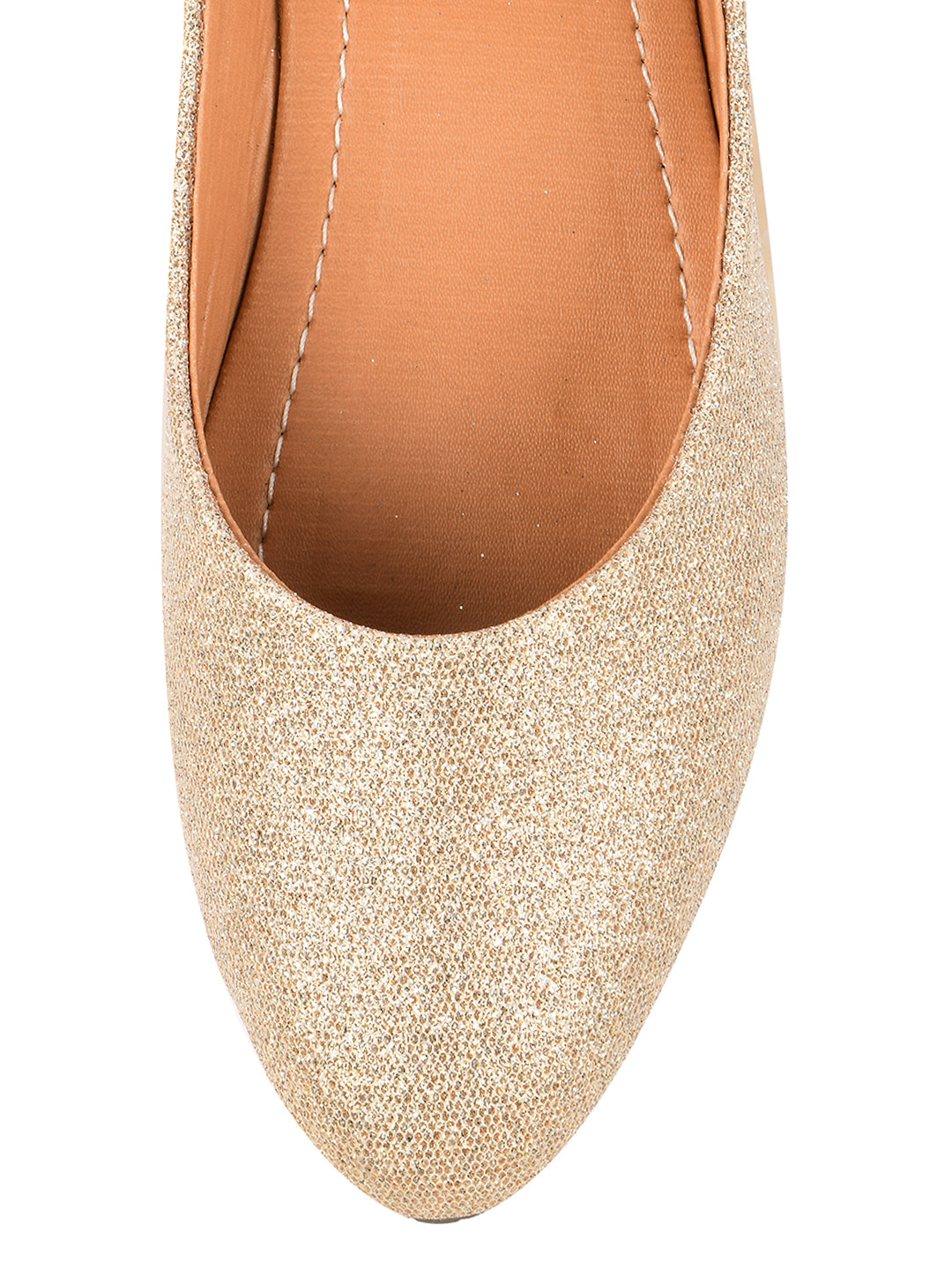 DESI COLOUR Women Rose Gold Ethnic Punjabi Jutti