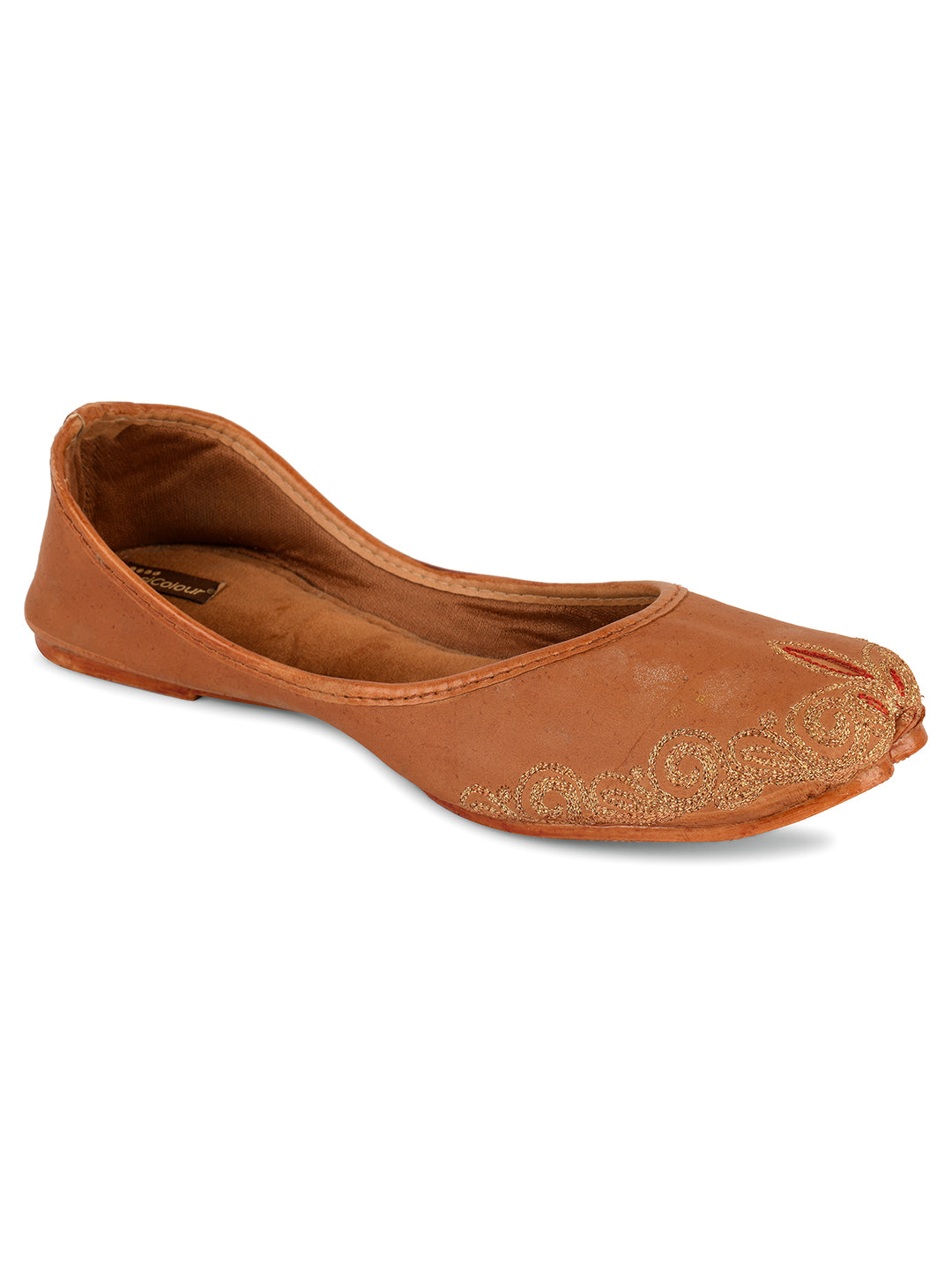 DESI COLOUR Women Brown Ethnic Punjabi Jutti