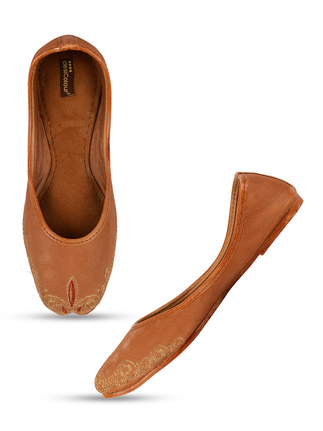 DESI COLOUR Women Brown Ethnic Punjabi Jutti