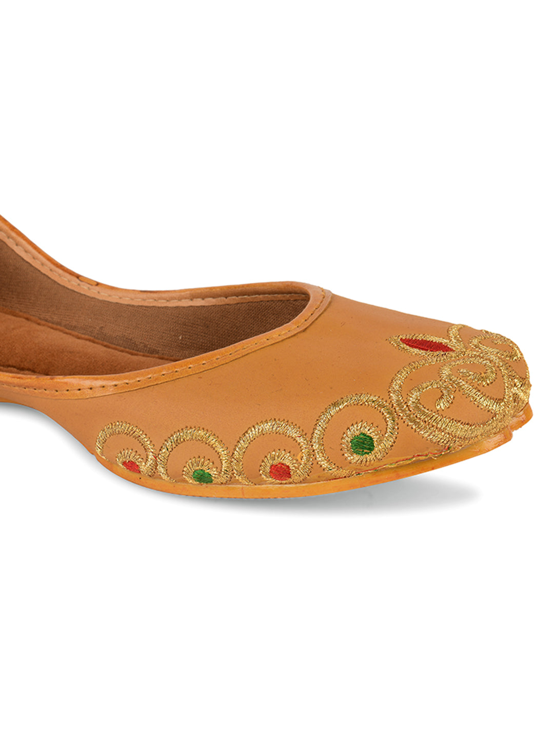 DESI COLOUR Women Tan Ethnic Punjabi Jutti